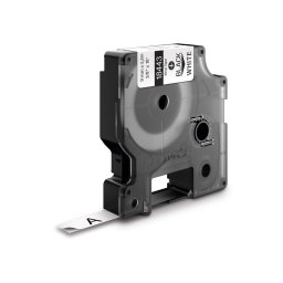 Etichete din vinil DYMO Rhino ID1 9 mm negru pe alb pentru borne electrice si panouri de conexiuni 18443