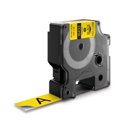 Etichete din vinil DYMO Rhino ID1 19 mm negru pe galben pentru avertizari si zone de risc 18433