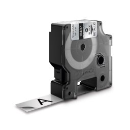 Etichete din poliester DYMO Rhino ID1 19 mm negru pe argintiu metalizat pentru active si echipamente 18487
