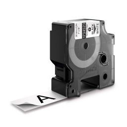 Etichete din poliester DYMO Rhino ID1 24 mm negru pe alb pentru echipamente industriale, active si inventariere 1734523