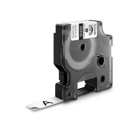 Banda flexibila DYMO Rhino ID1 12 mm negru pe alb pentru cabluri, fibre optice, telecomunicatii si infrastructura IT 18488