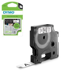 Etichete din poliester DYMO LabelManager 12 mm negru pe alb pentru echipamente si inventariere, ambalaj blister S0718060