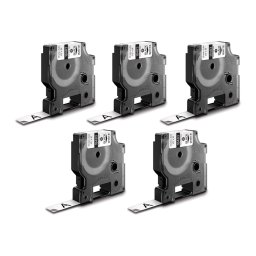 Set 5 etichete din poliester DYMO Rhino ID1 12 mm negru pe alb pentru echipamente, active si inventariere 18483