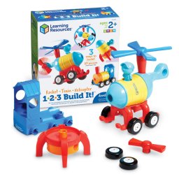 Jucarie educativa de construit 3 in 1 Racheta, Tren si Elicopter, 2+