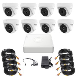 Sistem supraveghere interior Hikvision HiWatch, 8 camere 5MP, IR 20m, DVR