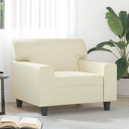 Canapea de o persoana, crem, 60 cm, piele ecologica GartenMobel Dekor