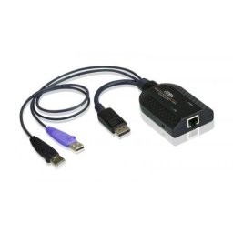Cablu Aten KA7169-AX 1x RTJ45 - 2x USB + 1x Displayport Negru