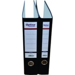Biblioraft A4, carton marmorat, margine metalica, 75 mm, Optima Economy - negru