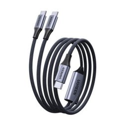 Cablu USB-C împletit L533 75733 la Lightning, 140W, 2m, negru