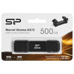 Memorie USB SSD portabil DS72 500GB USB-C/A Negru