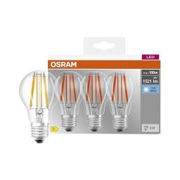 Set de 3 becuri LED Base Classic Filament A60, soclu E27, 11W, 230V, 4000K - Osram