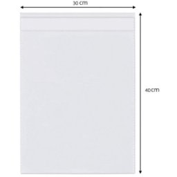 Set 30 x Punga Bopp cu Clapeta Adeziva, 30x 40+6cm, Transparenta