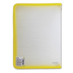 Mapa cu fermoar A4+ PP mat, galben