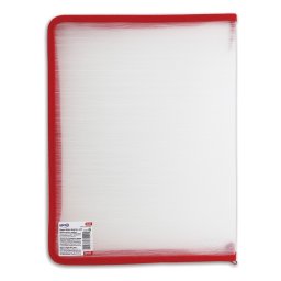 Mapa cu fermoar A4+ PP mat, rosu