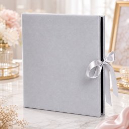 Album foto premium din catifea gri pentru 500 poze 10x15 cm cu file negre