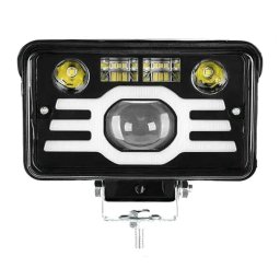 Proiector led auto dreptunghiular 4 INCH bicolor alb si galben pozitii si lupe 132W