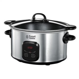 Slow cooker Russell Hobbs MaxiCook 22750-56, 200 W, 6 L, 3 setari temperatura, Timer, Oala mobila, Argintiu/Negru