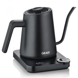 Cana electrica Graef Pour-over GK502, 1200 W, 900 ml, 40-100°C, Mentinerea caldurii, filtru, „gât de lebădă”, Negru mat