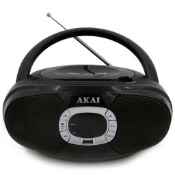 Radio portabil AKAI BM004A-614, 2 W, AM / FM, CD / CD-R / CD-RW, Black