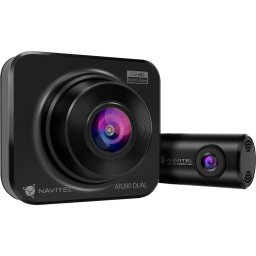 Kit camera auto DVR NAVITEL AR280, Full HD, 12 Mpx, GPS, Night Vision, 140°, Senzor G, camera spate HD, Black