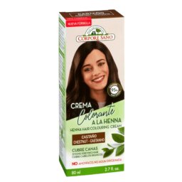 Crema de colorare semipermanenta BIO pentru par Castaniu cu Henna Corpore Sano, 80 ml