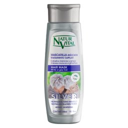 Masca de par argintie pentru neutralizarea tonurilor de galben si portocaliu,NaturVital Silver mask, 300 ml