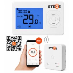 Termostat ambient Stege WR200 WIFI, fara fir, programabil