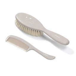 Set Perie Si Pieptan Bebelusi Par Natural Super Moale Gri BabyOno 568/03 Gri