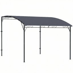 Pergola pentru terasa Re-Bloom, metal/poliester, 286x384x252 cm, 16 gauri drenaj, rezistenta vant nivel 4, 8 cuie+8 suruburi incluse, gri/gri inchis - Verificat A · Re-Bloom