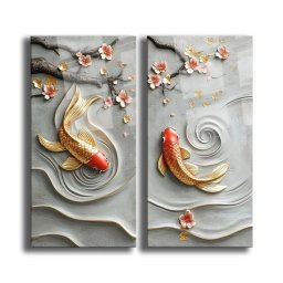 Wallxpert set 2 tablouri pe sticla securizata, 2x35x70 cm, dimensiune totala 73x70 cm, sticla 100% grosime 4mm, imprimare UV, multicolor - Verificat A · Re-Bloom