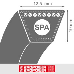 Curea de transmisie trapezoidala SPA 12.5x10x 2900 La/ 2882 Lp - BP