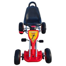 Kart cu pedale pentru copii A05 Kidscare, culoare rosu, frana de mana, pentru 3-6 ani, roti gonflabile