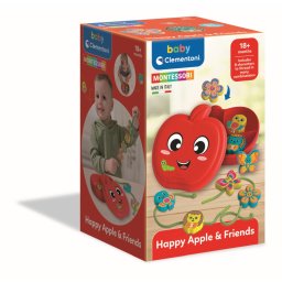 Clementoni - joc montessori de indemanare cu snur marul vesel si prietenii