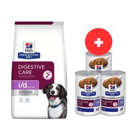HILL'S Prescription Diet Sensitive Digestive Care i/d Activ Biome 12 kg + 3 x 360g hrana umeda GRATIS