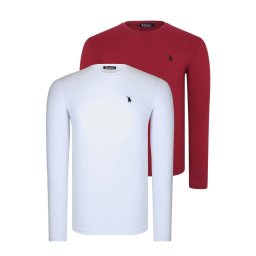 SET DUBLU T8588 HANORAC BĂRBĂTESC CU GÂT ROTUND DEWBERRY-ALB-VISINIU