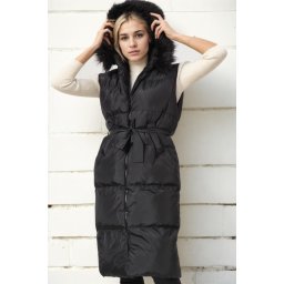 Z6744 DEWBERRY WOMEN'S VEST-BLACK-A
