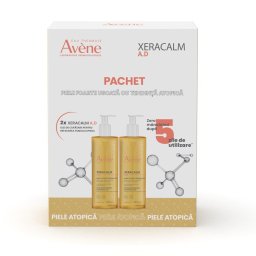 Pachet Ulei de curatare pentru pielea predispusa la dermatita atopica XeraCalm AD Avene, 2x400 ml