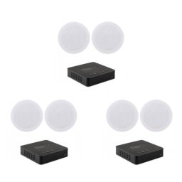Pachet sonorizare stereo multiroom 3 zone cu 3x Arylic A30+ si 6 boxe de tavan INAKUSTIK Ambientone R1