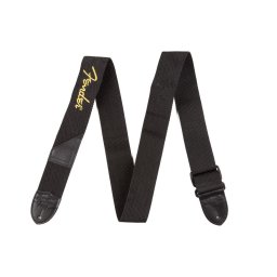 Fender Black Polyester Logo Strap/Yellow