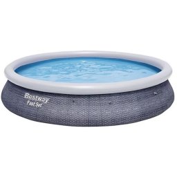 Bestway: piscină gonflabilă cu aspect ratan, cu pompă de filtrare - 396 x 84 cm