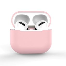 Husa silicon pentru AirPods generatia a 3-a, rezistenta la socuri, roz