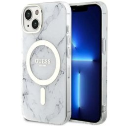 Husa Guess GUHMP14SPCUMAH iPhone 14 6.1" white/white hardcase Marble MagSafe