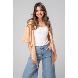 Bolero uni din rayon cu croi lejer MIRUNA, Hermosa, bej