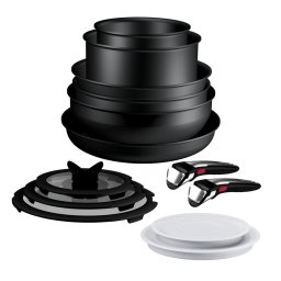 Set 13 piese Tefal Ingenio Excellence+ P0009753, tigaie de 24/28 cm, wok 26 cm, tigaie saute 24 cm, cratita 16/20 cm, capac ermetic 16/20 cm, capac sticla 16/20/24 cm, 2 manere detasabile, tehnologie