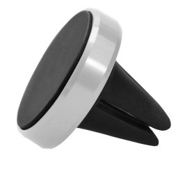 Suport magnetic auto pentru telefon, prindere la grila de ventilatie, argintiu-negru