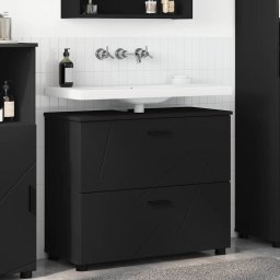 Dulap de Baie Negru 76,5 x 35 x 64 cm Lemn compozit & Metal GartenMobel Dekor