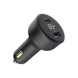 Incarcator auto USB Type-C PD LCD 65 W Negru