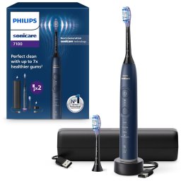 Periuta de dinti electrica 1x Electrica Sonicare 7100 1x Sonica Cu Aplicatie 4 Moduri De Periaj 3 Niveluri De Intensitate Control Al Presiunii Easystart Smarttimer Albastru Marin