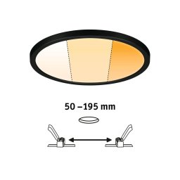 Paulmann 93102 - LED/16W IP44 Plafonieră încastrată AREO 230V Ø 23 cm negru