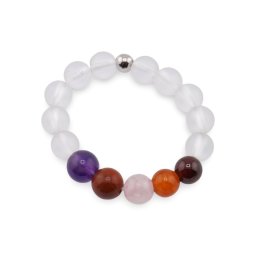 Inel pe elastic cu cristale naturale si argint 925 pentru zodia Berbec, 4mm